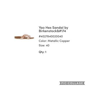 Birkenstock NEW IN BOXsize 40 metallic copper